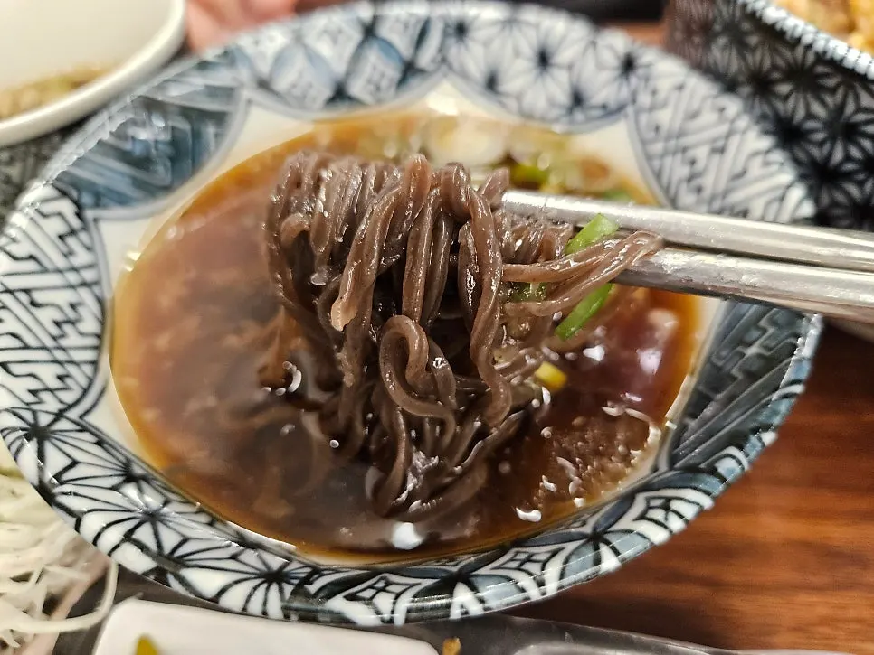 Mini cold soba with slushy broth