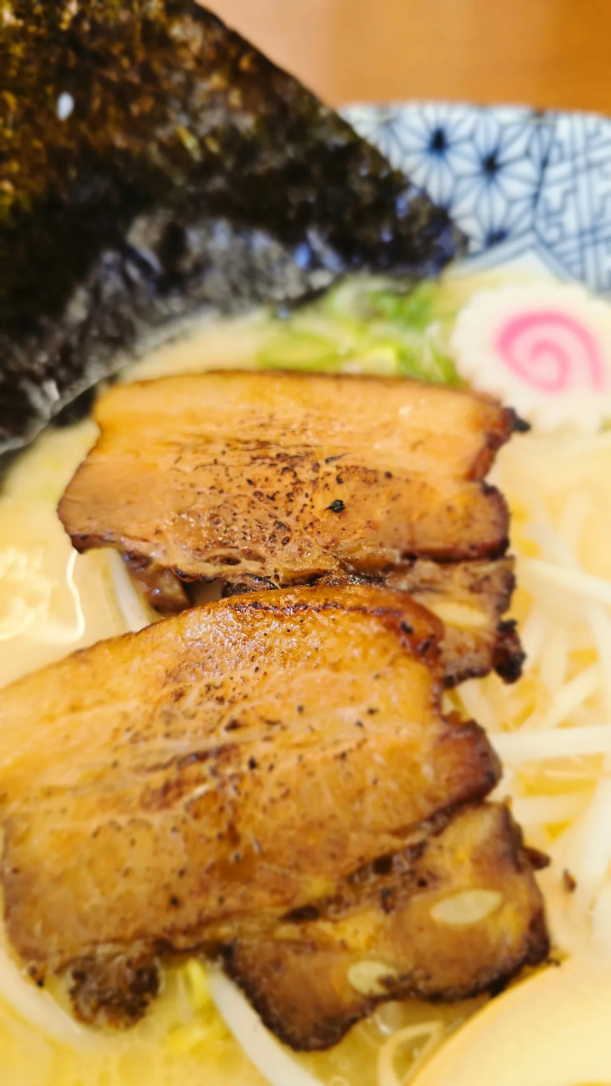 A bowl of tonkotsu ramen deluxe at Myeonsikdang