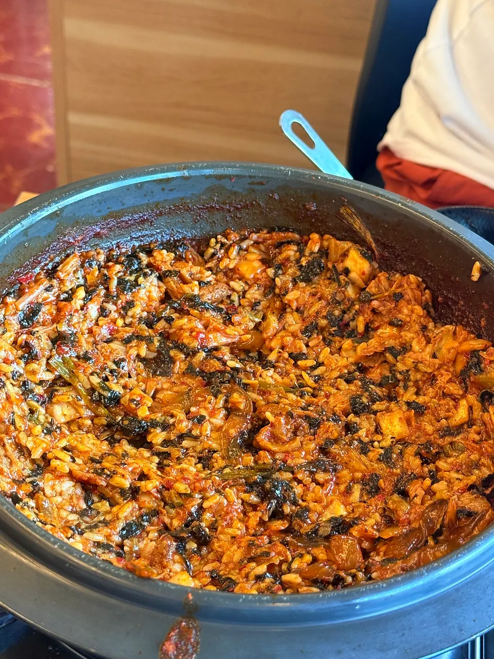 Fried rice cooked in leftover braised pork rib sauce