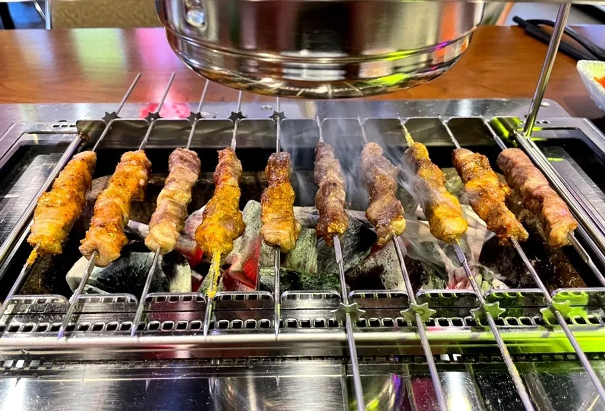 Signature lamb skewers at Gukje Yangyukgwan