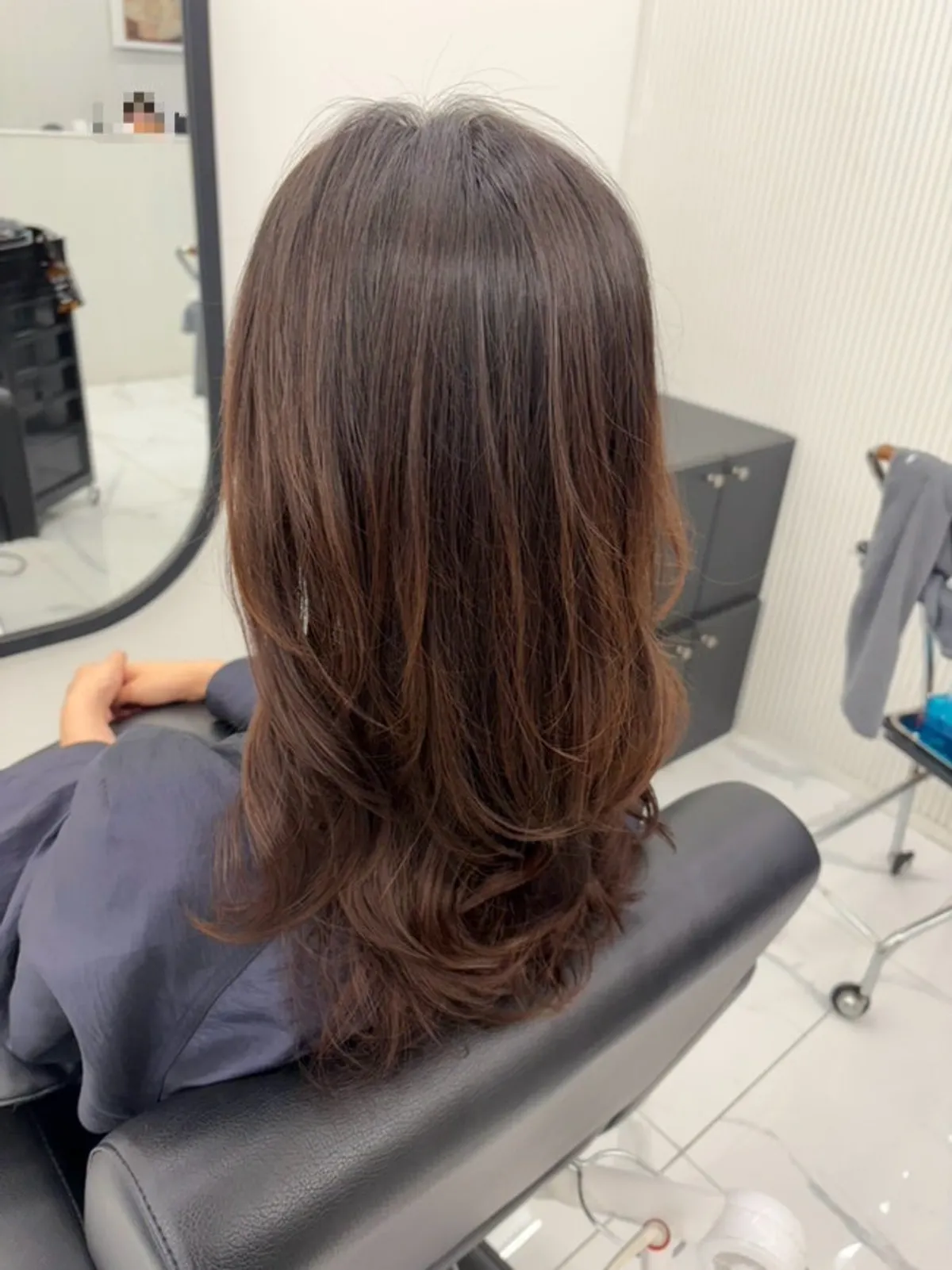 Finished long-hair C-curl and S-curl perm