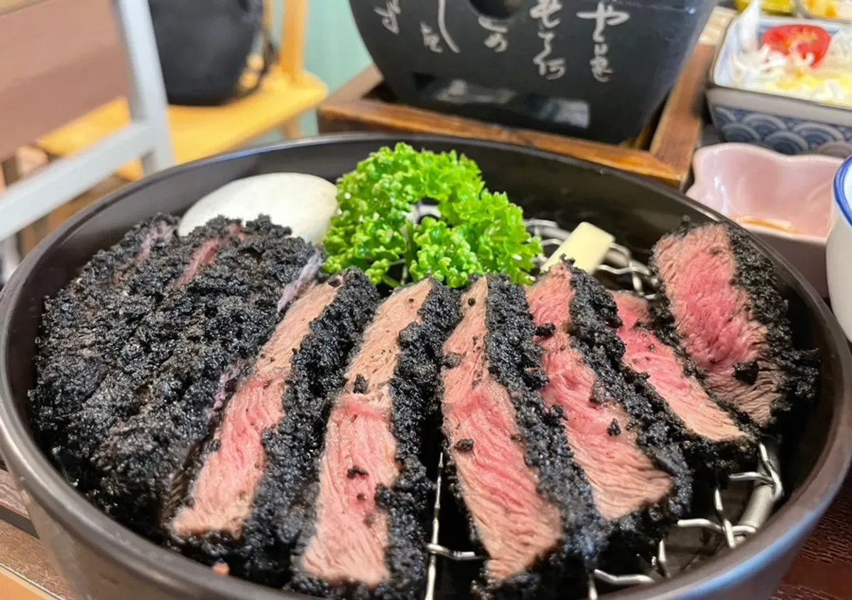 Black gyukatsu with dark breading