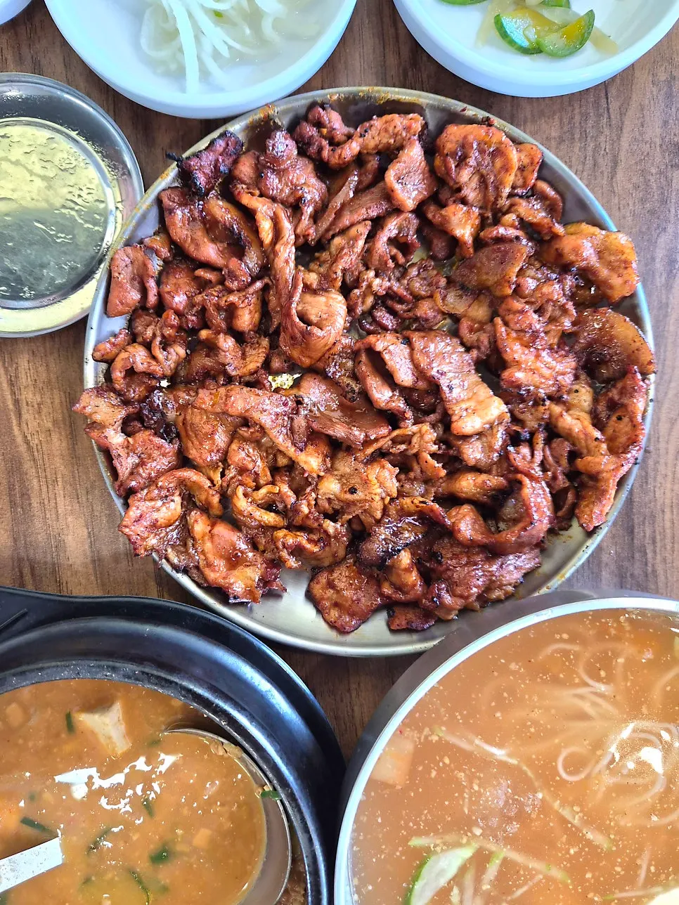 Gochujang-marinated meat grilled over charcoal