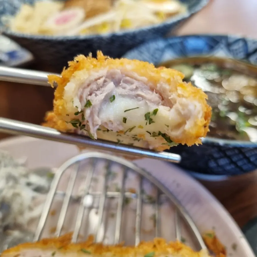 Mozzarella cheese katsu meal at Myeonsikdang