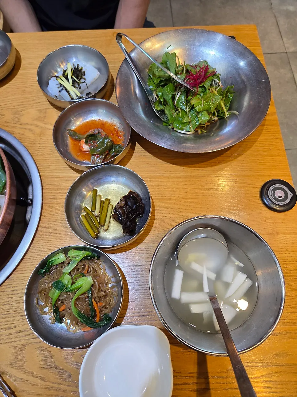 The dessert corner near the restaurant entrance