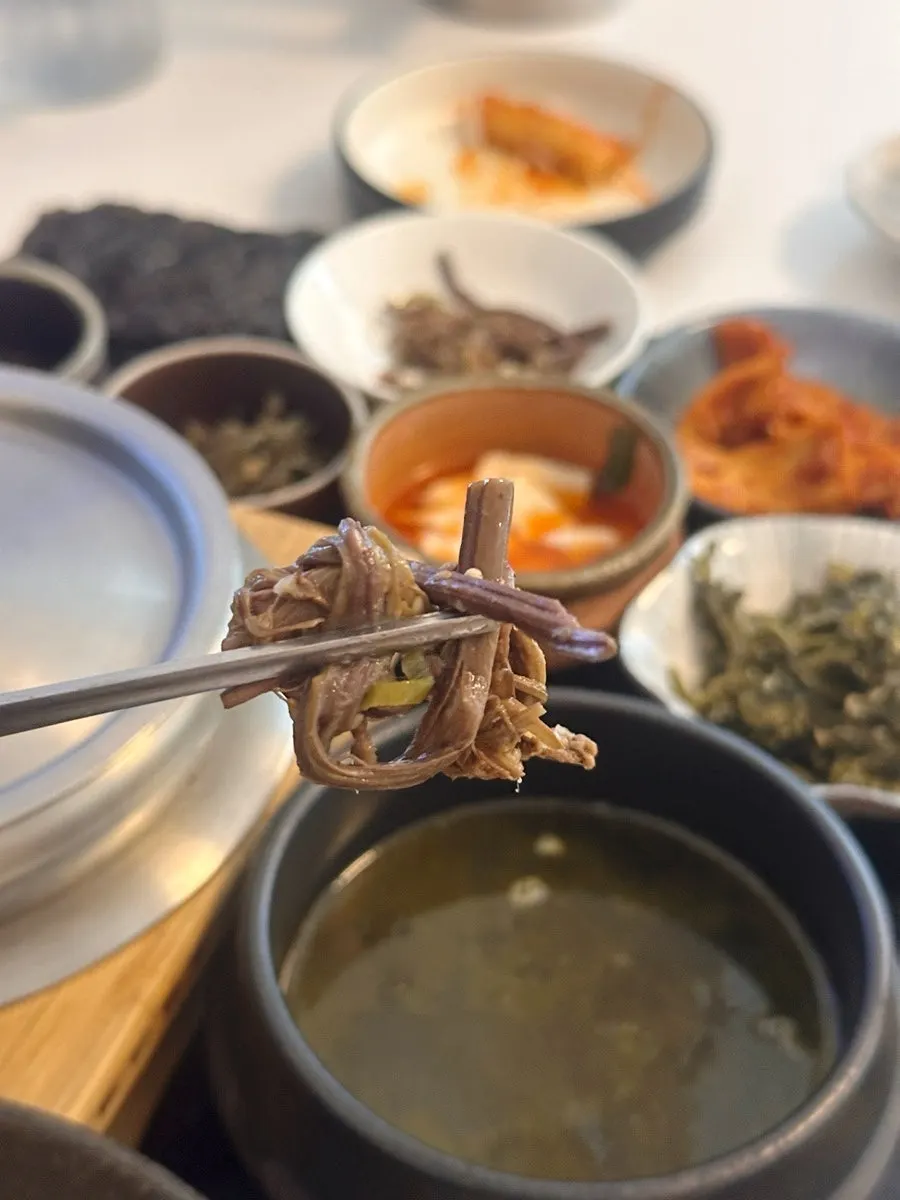 Namul side dishes served with the LA galbi set