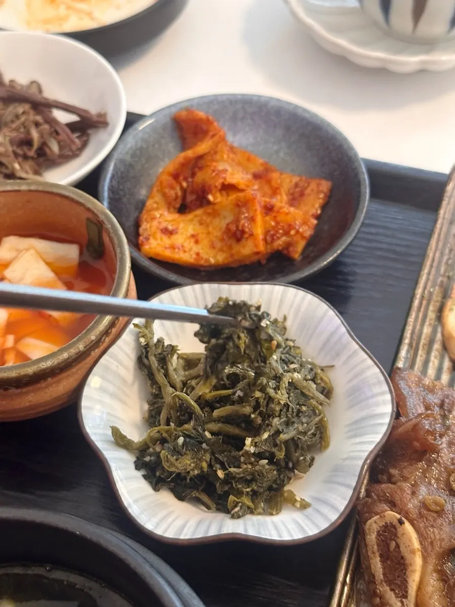 Plate of assorted namul banchan