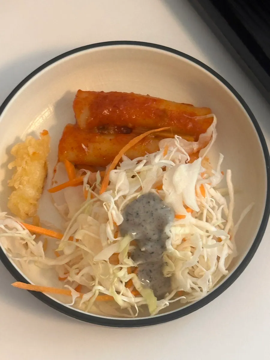 Large shrimp tempura ordered as a side dish