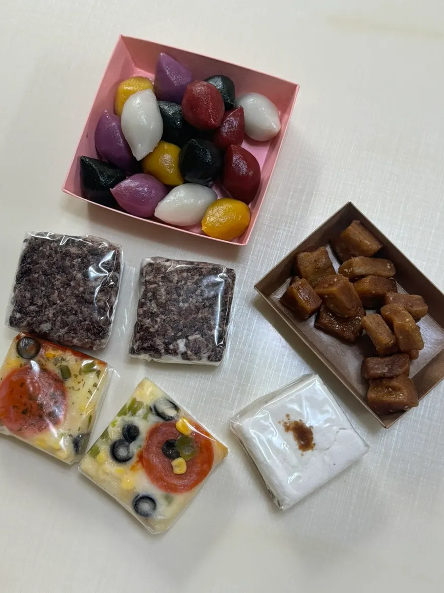 An assortment of rice cakes brought home