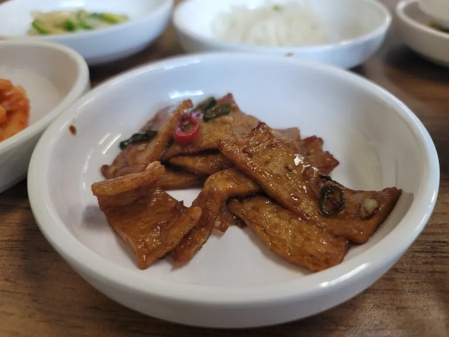 Stir-fried zucchini side dish at Ttukbangjip