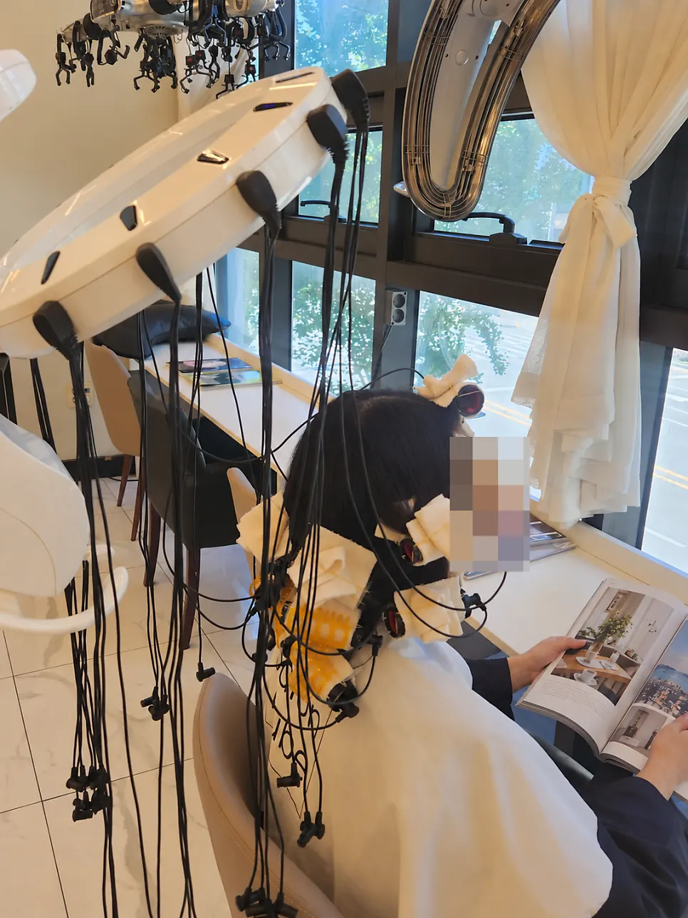 First heat-treatment stage of the perm