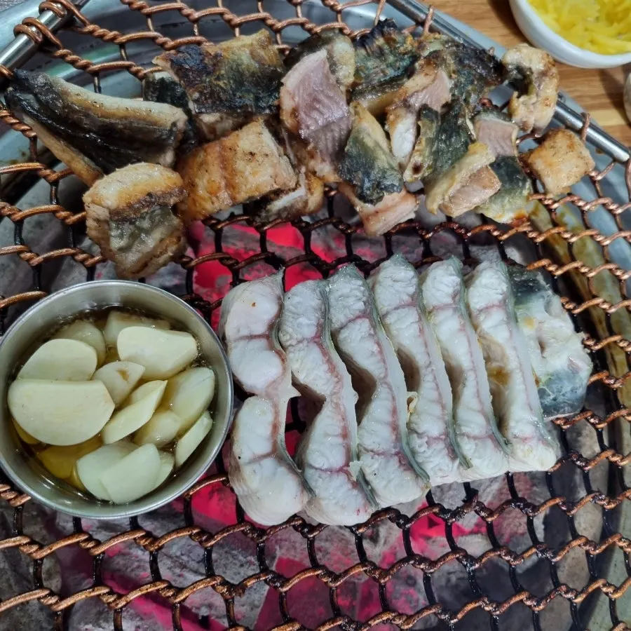 River eel on the charcoal grill