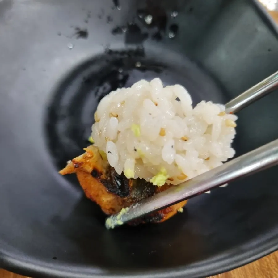Grilled eel on a perilla leaf