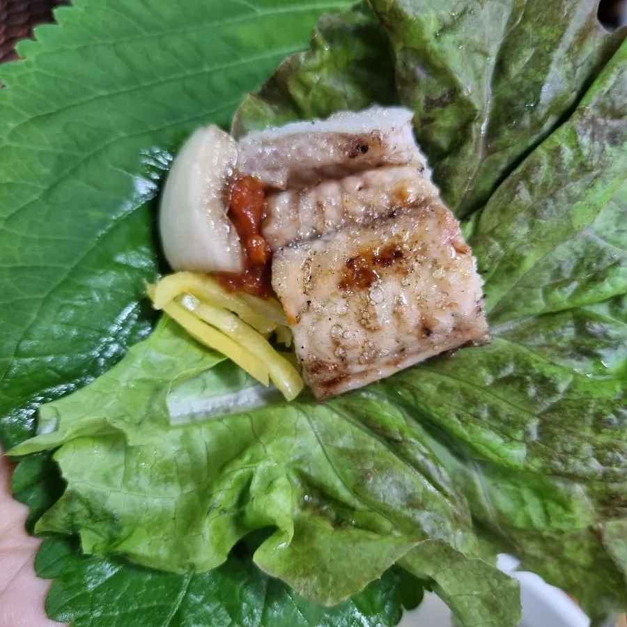 Close-up of well-grilled river eel