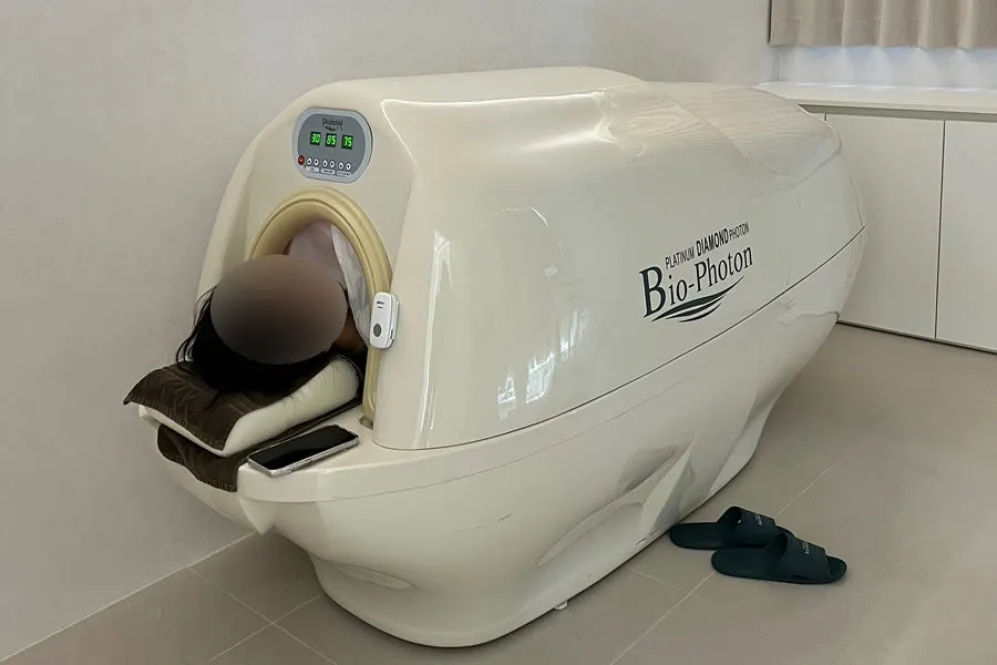 Inside the Bio Photon treatment capsule