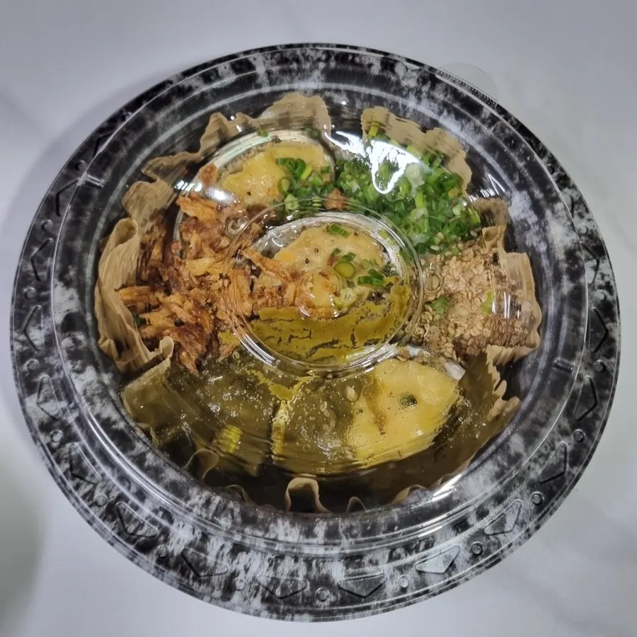 포장 주문한 전복버터솥밥과 생연어김밥
