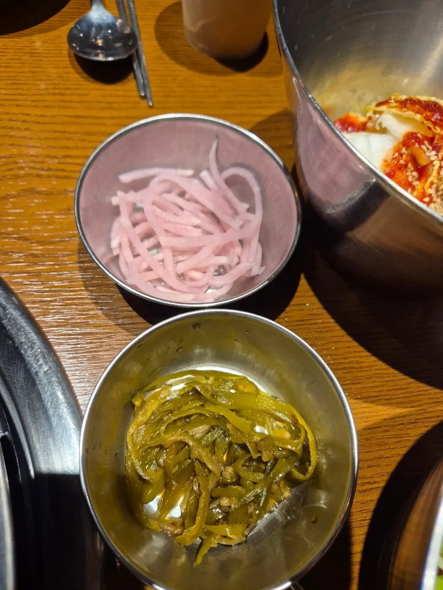 Table setting inside the Korean BBQ restaurant