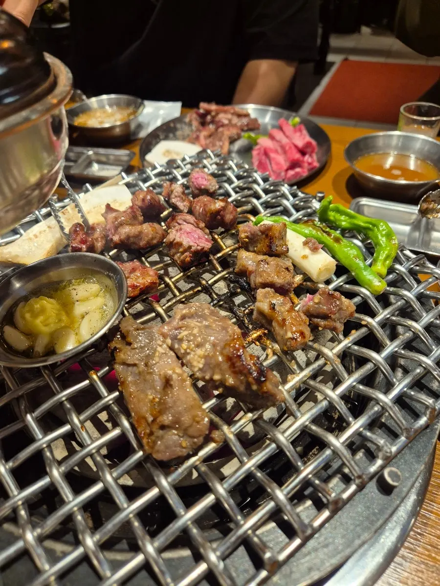 Beef grilled in small portions as needed
