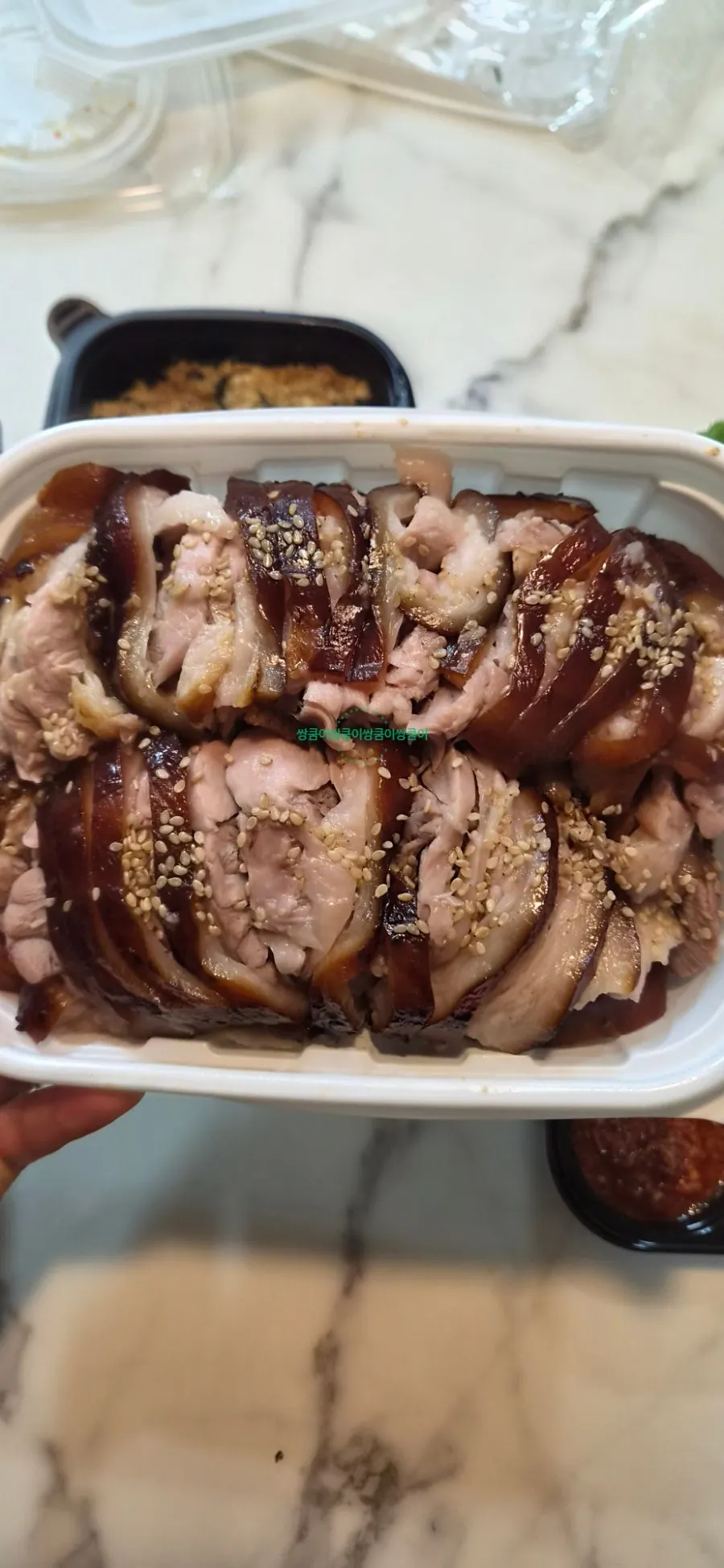 A plate of takeout Cheongmi King Jokbal