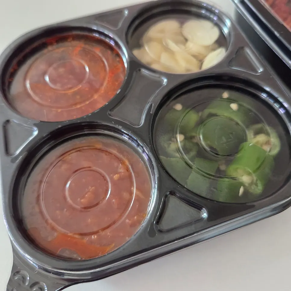Leftover jokbal and side dishes on the table