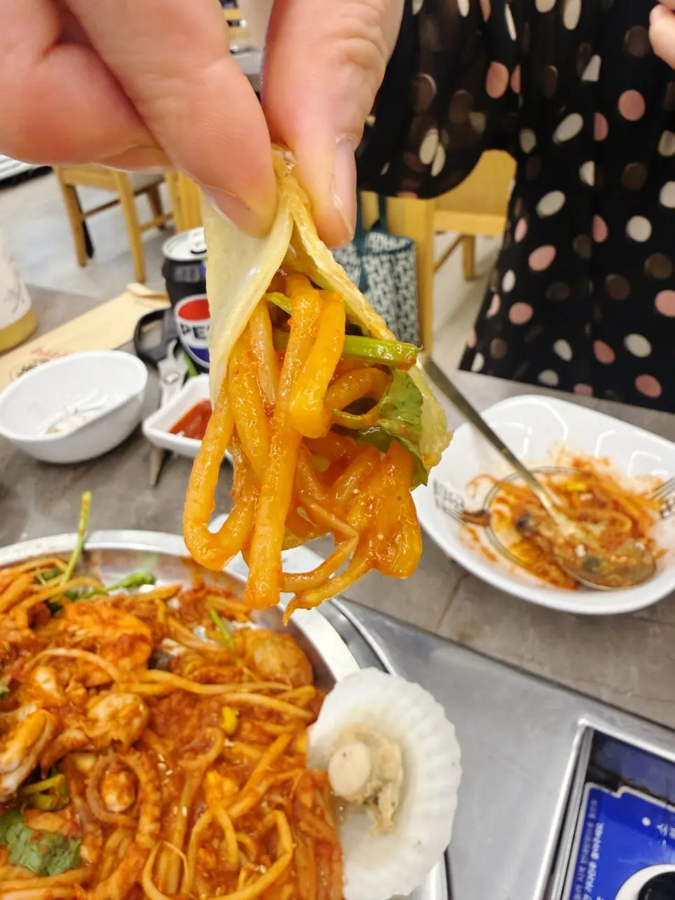 Generous seafood portions