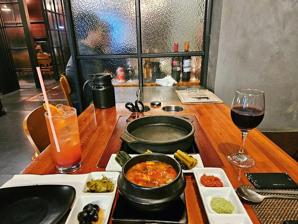 Wine ordered with Korean beef