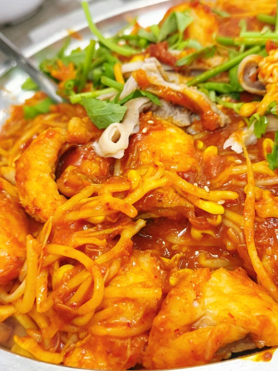 성인 두 명이 먹은 아구찜 한상