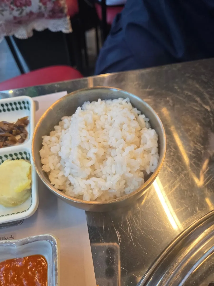 Individual portions of Korean BBQ side dishes