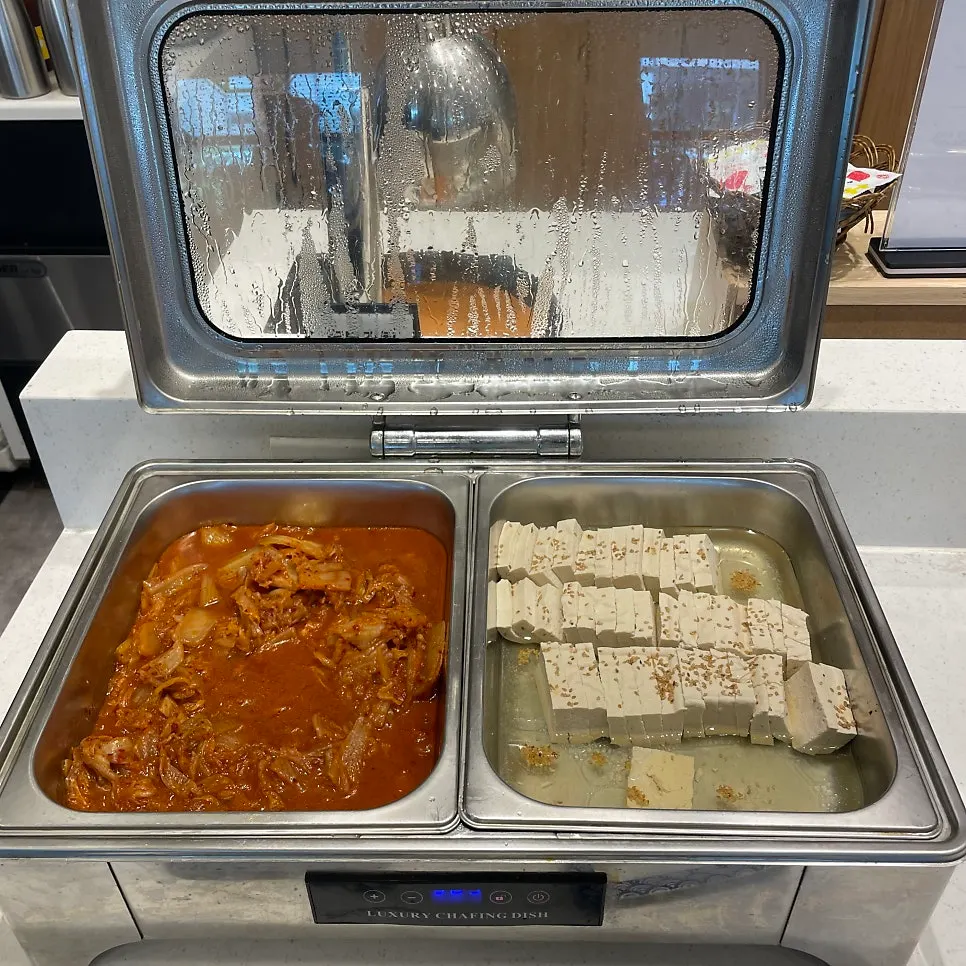 Self-service bar with barbecue accompaniments