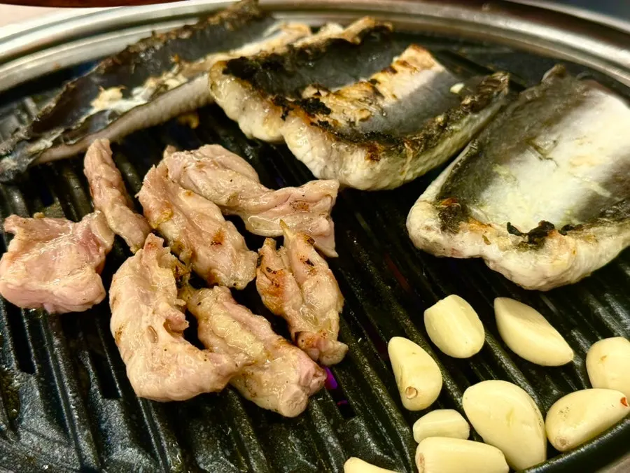 Freshwater eel grilling to a golden brown