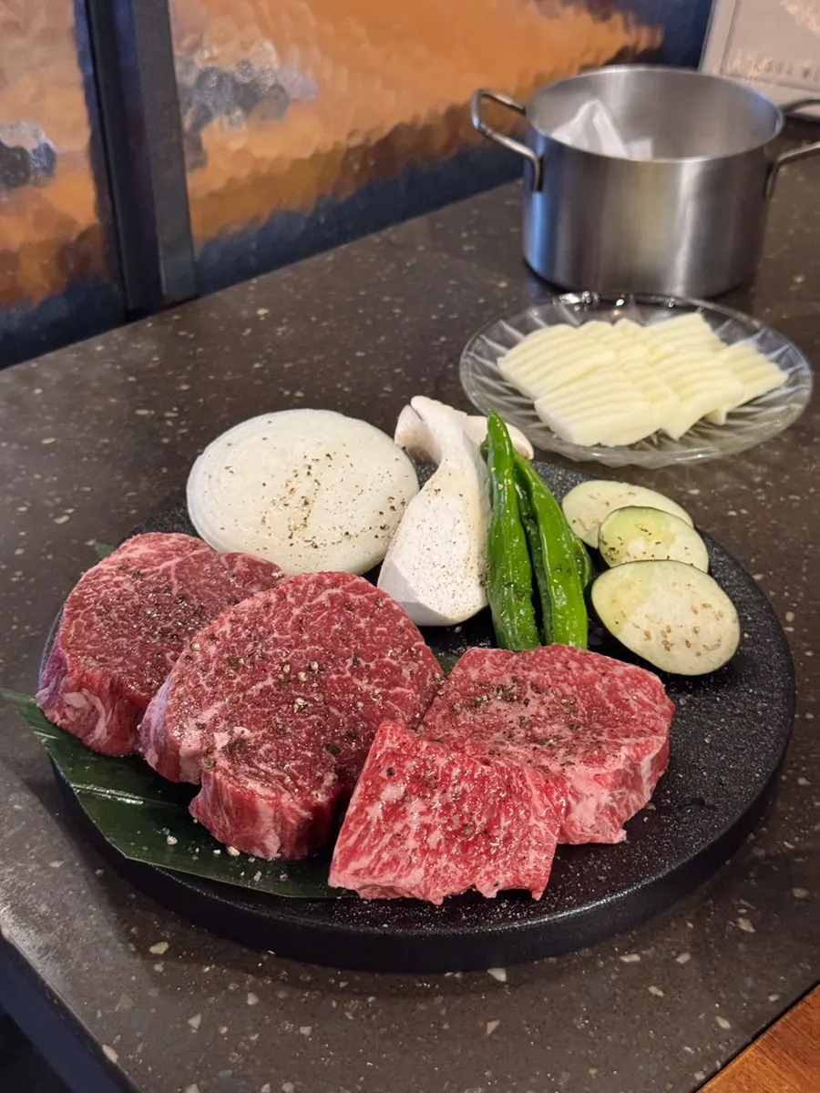 Korean beef with fresh wasabi