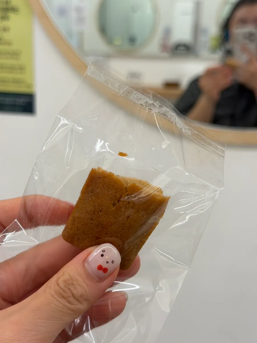 Close-up of a homemade financier