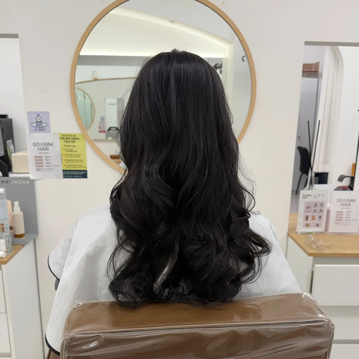 Result of the calm dark brown gray-coverage dye