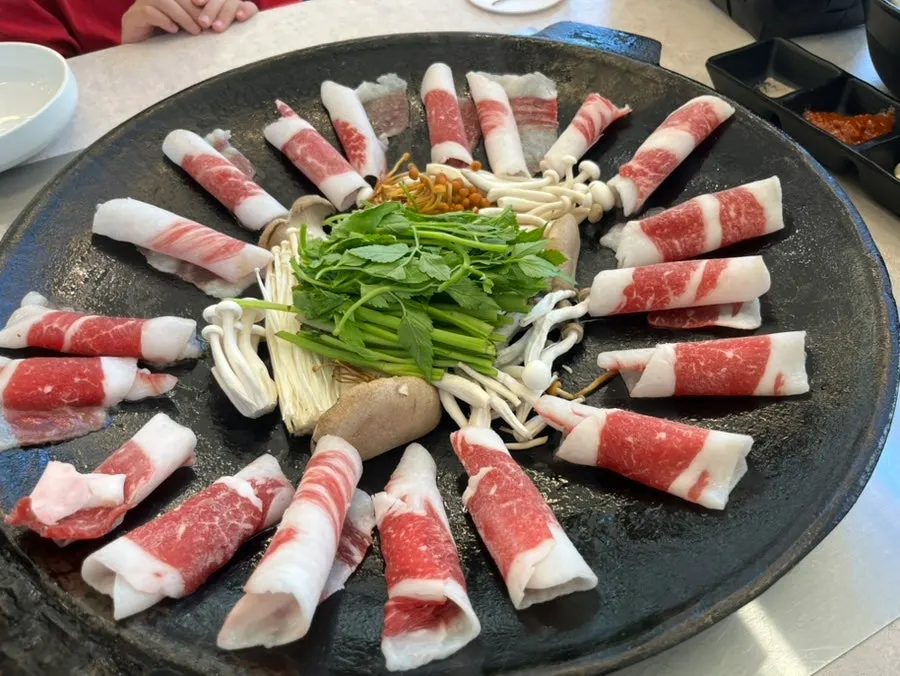 청라 삼미집 한우 차돌박이 상차림