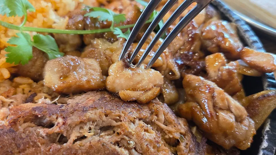 Fajita platter, filling enough for two