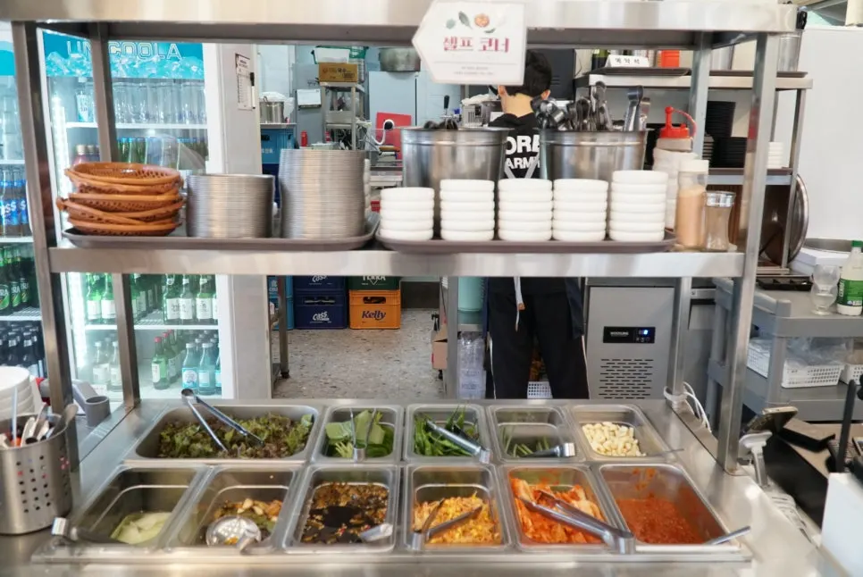 Standard sides of dongchimi and wrap greens