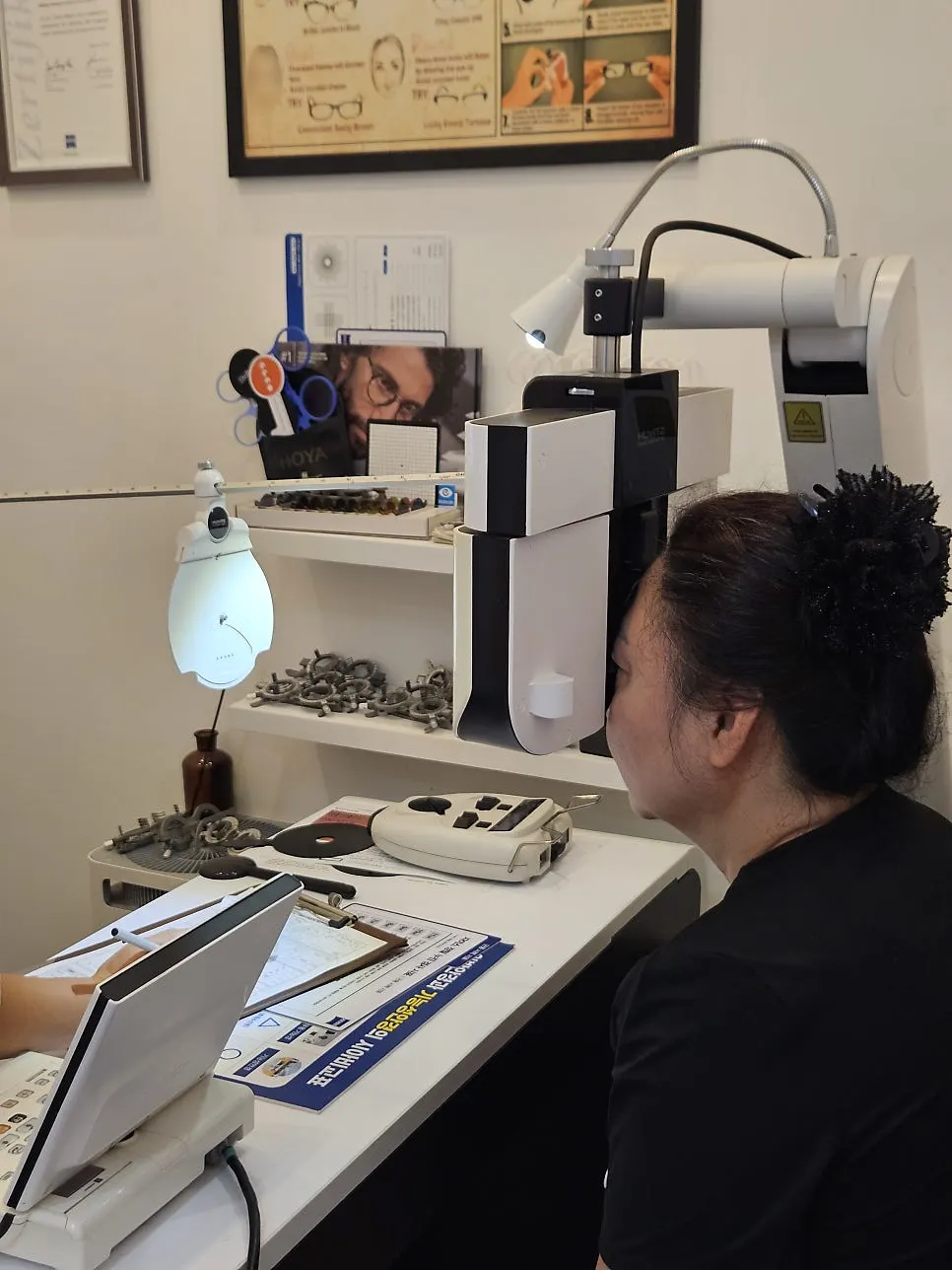 Filling out personal information before the vision check