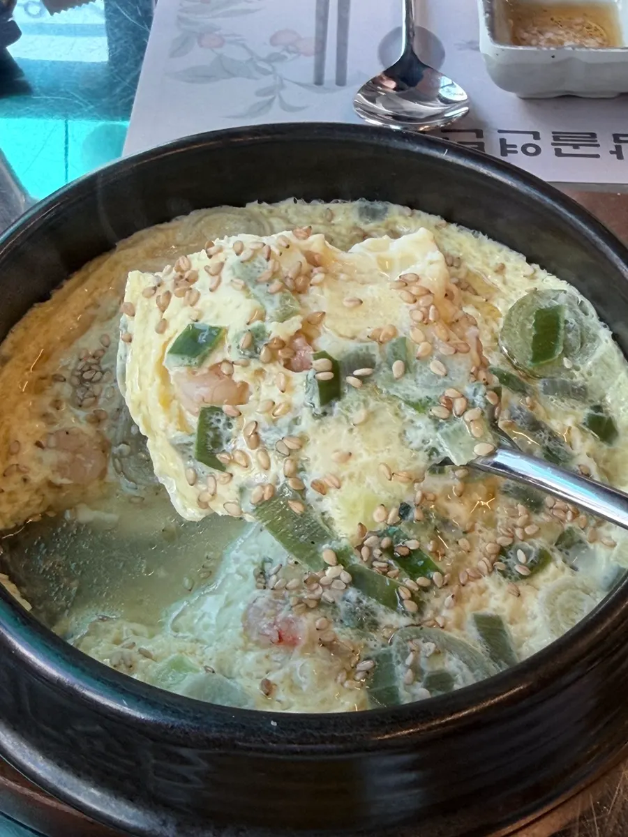 Spoonful of soft steamed egg