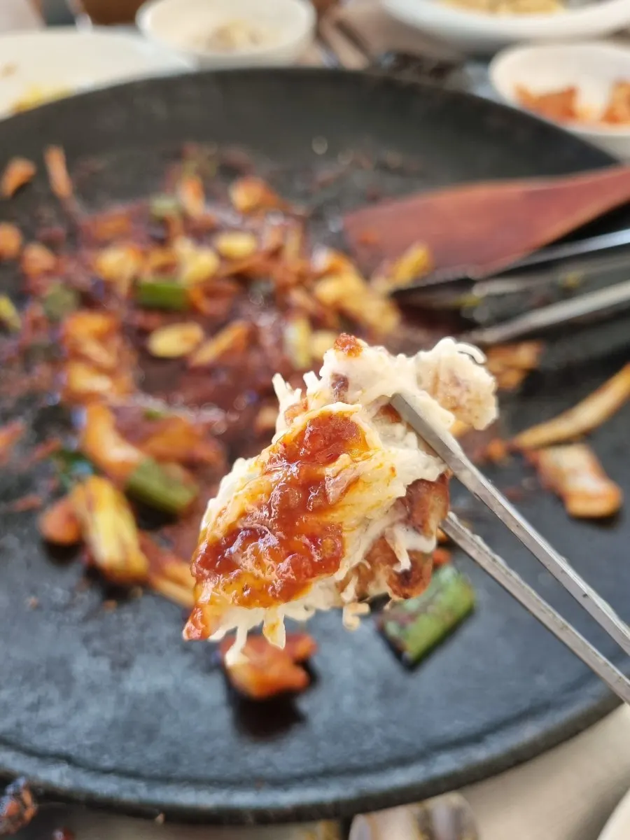 Table with osam-duruchigi and potato cheese pancake together