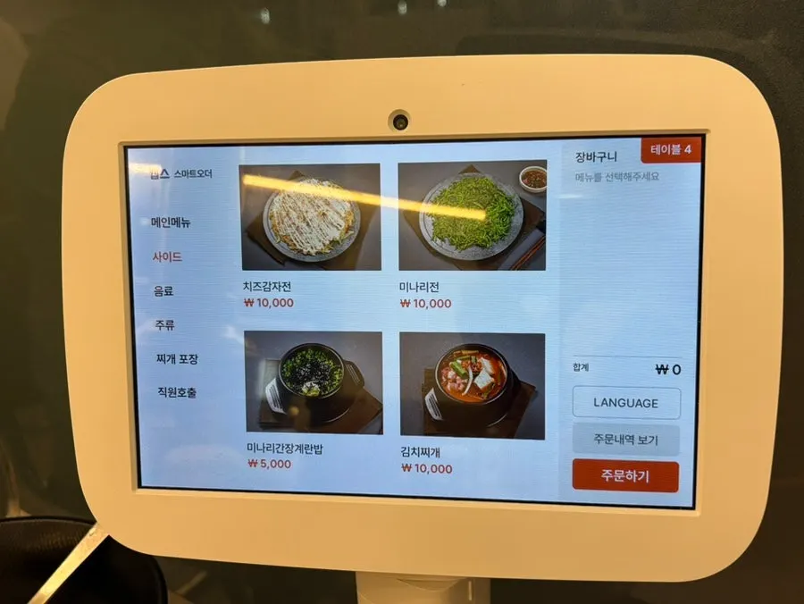 Sammi-jip's meat menu board