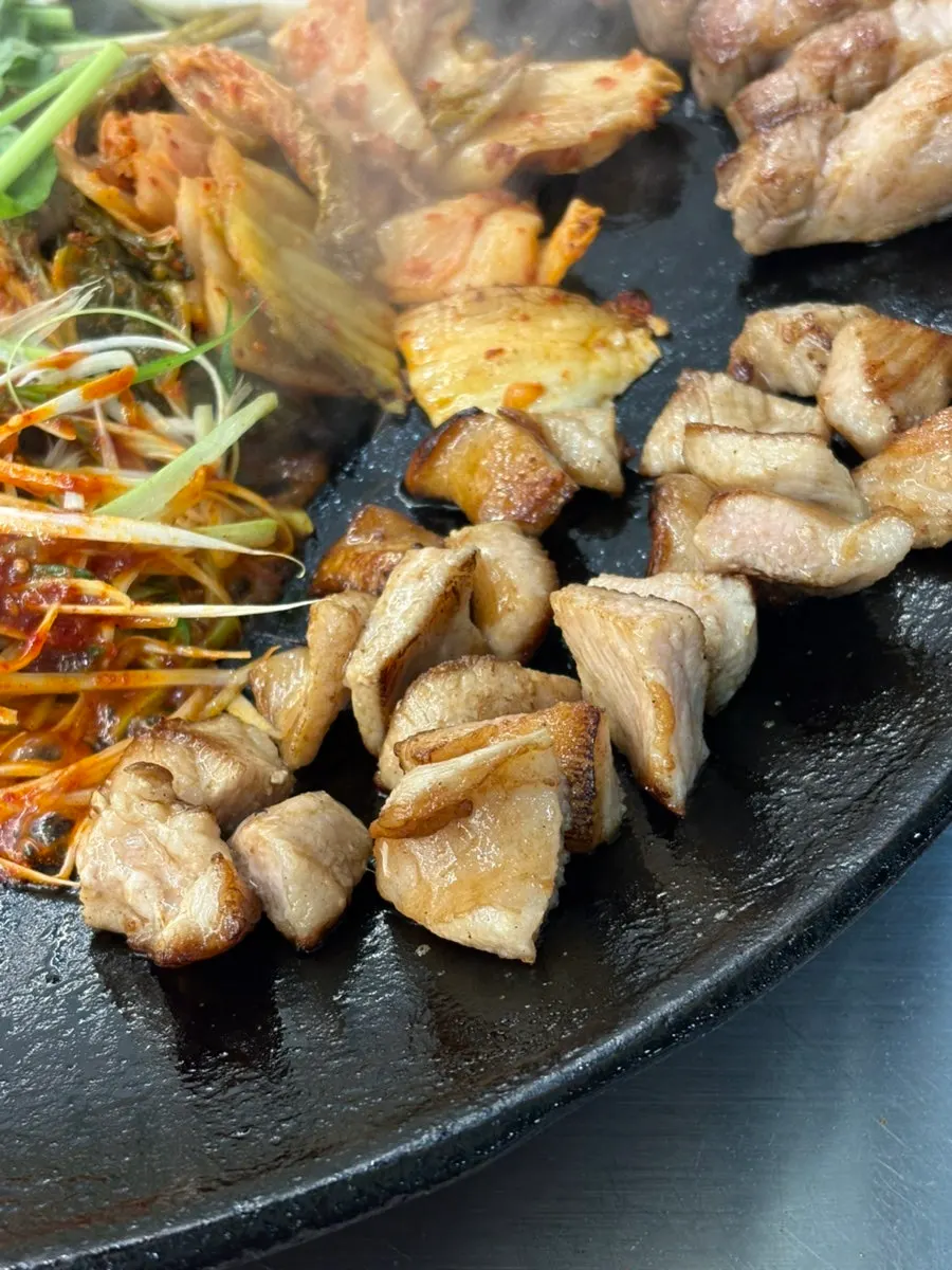 Close-up of pre-seared pork belly