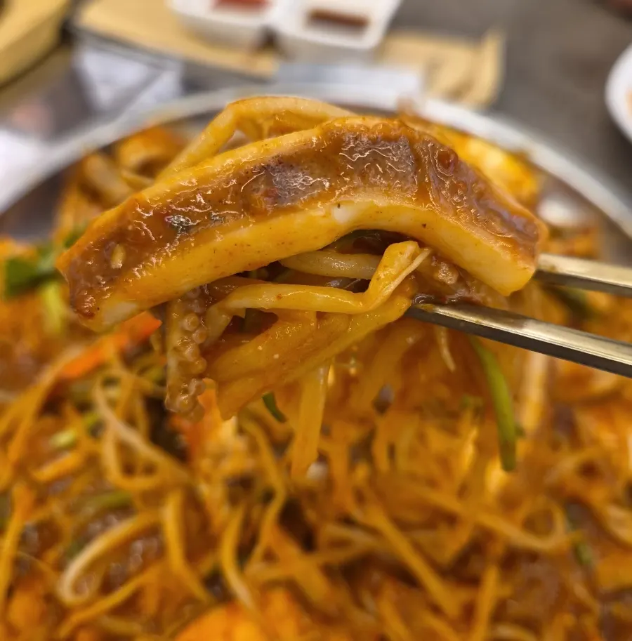 Whole squid sliced into bite-sized pieces