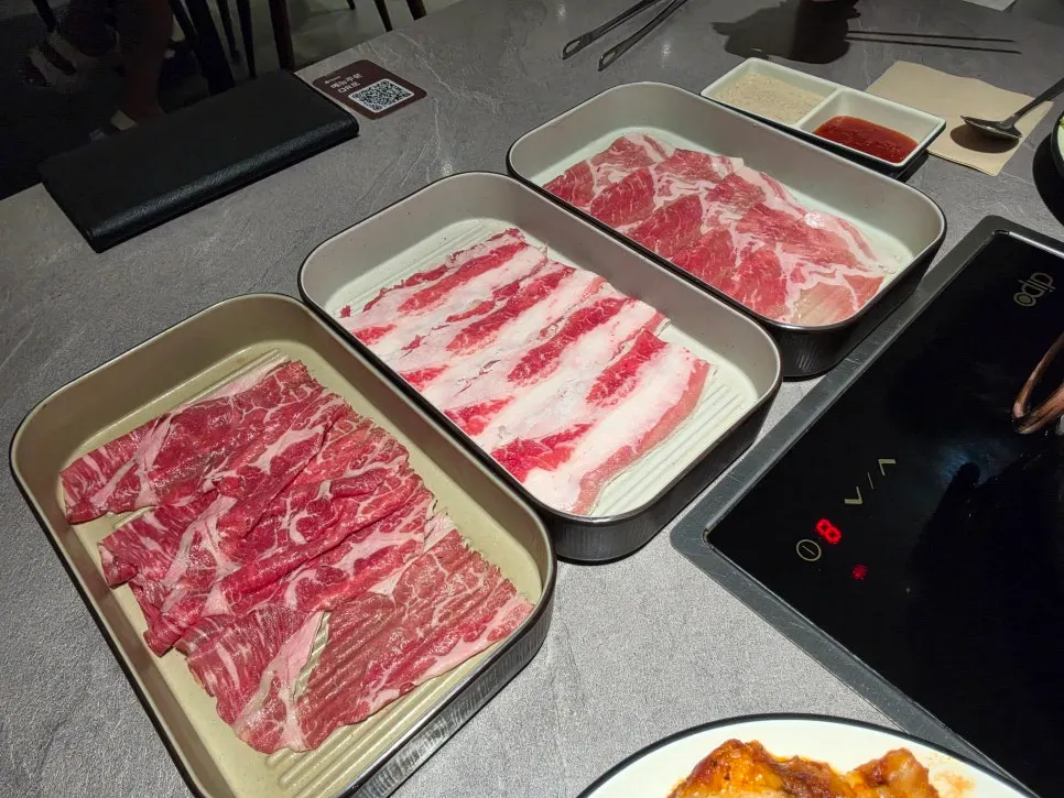 Extra shabu-shabu meat from the self-serve bar