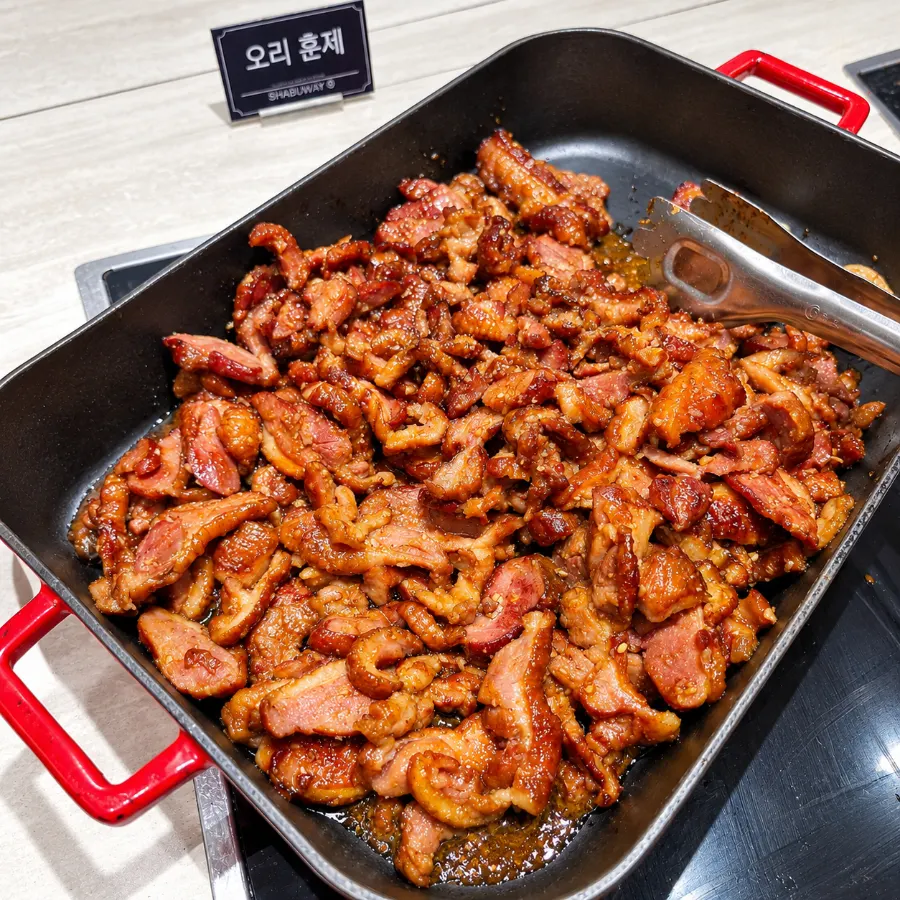 Selection of warmly prepared hot food