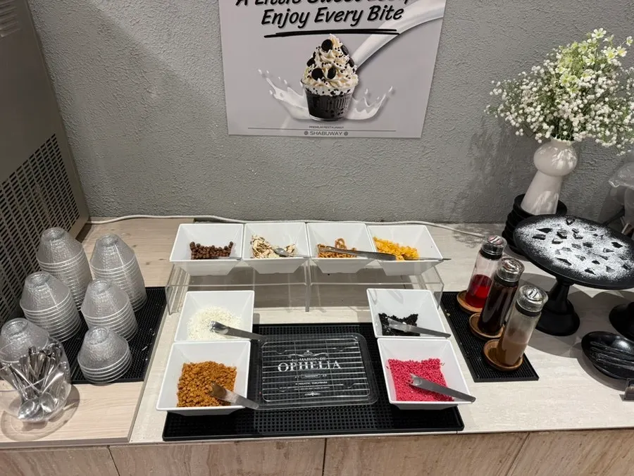 Salad bar sauce selection