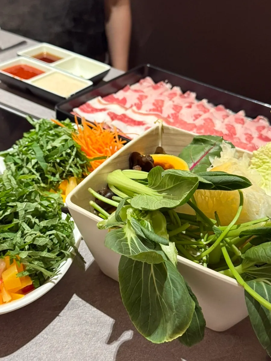 A variety of prepared hot foods
