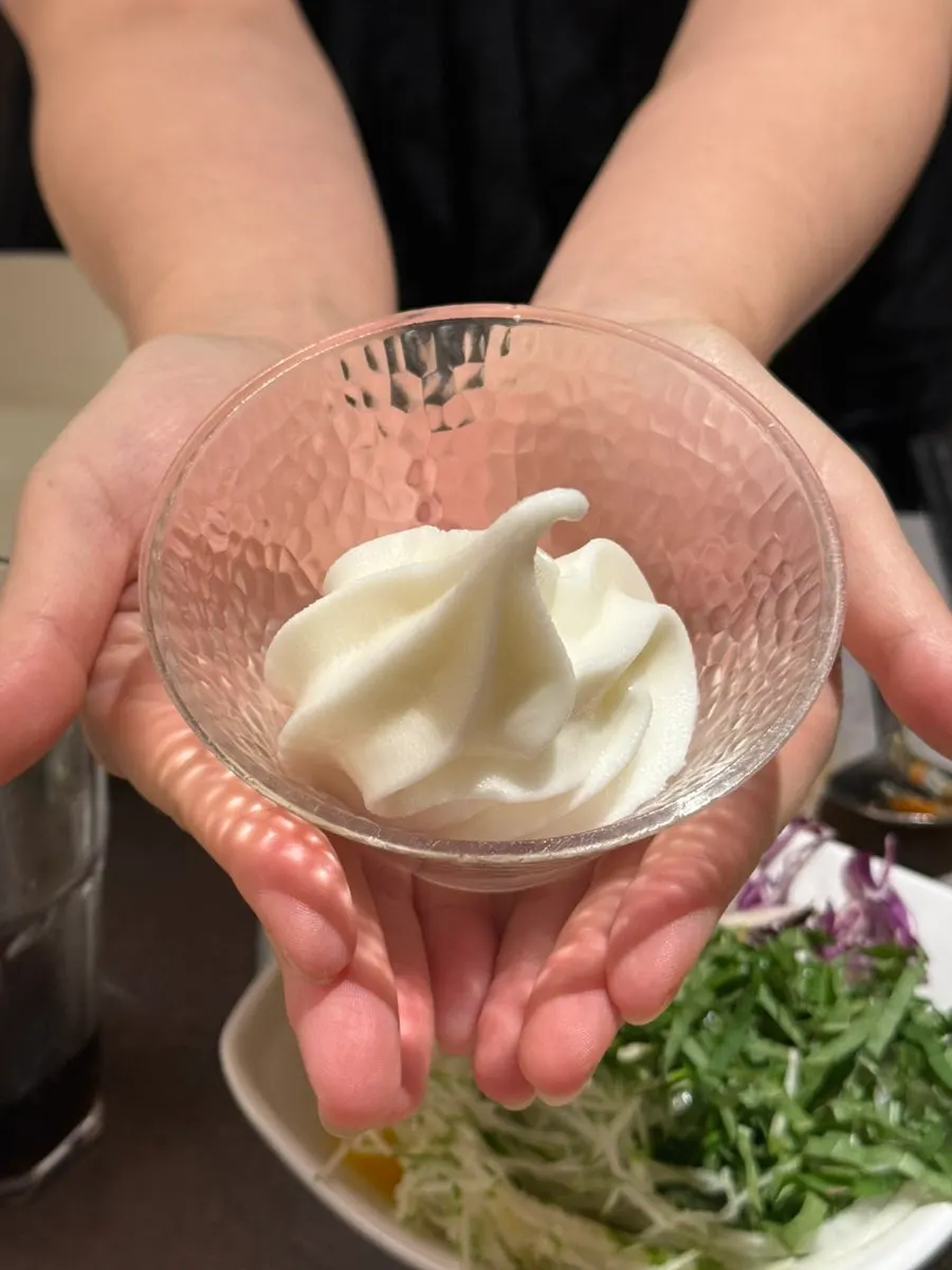 Ice cream dessert after the meal