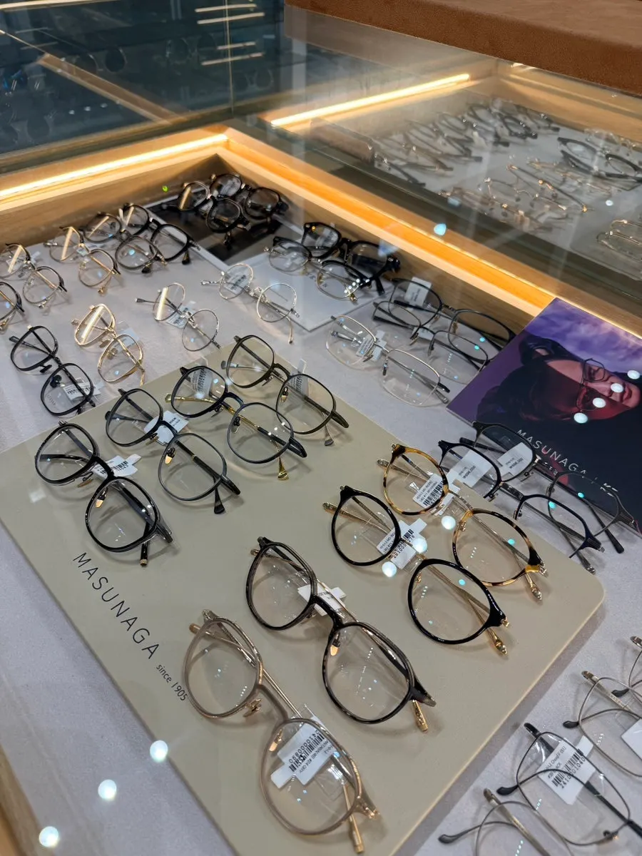 Sunglasses section organized by brand