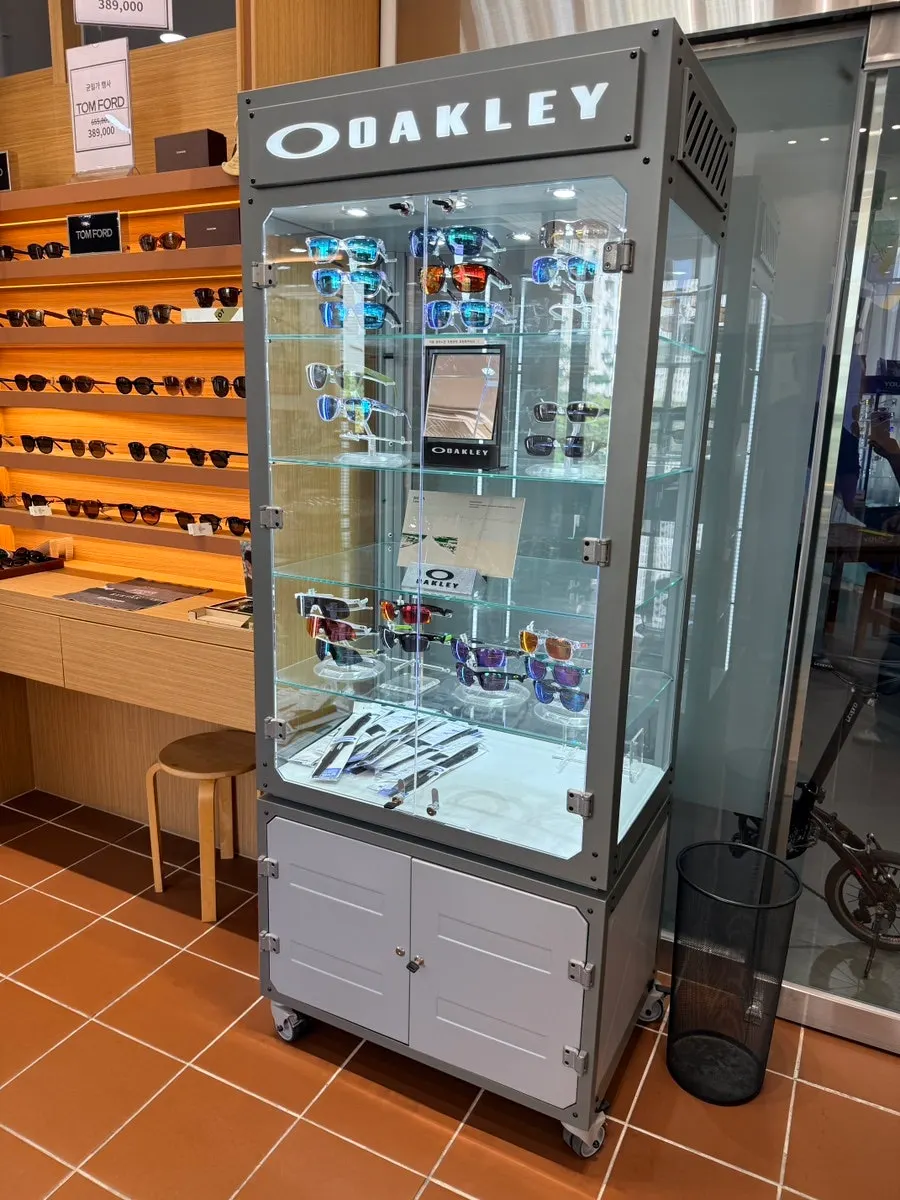 Browsing the store's frame display shelving