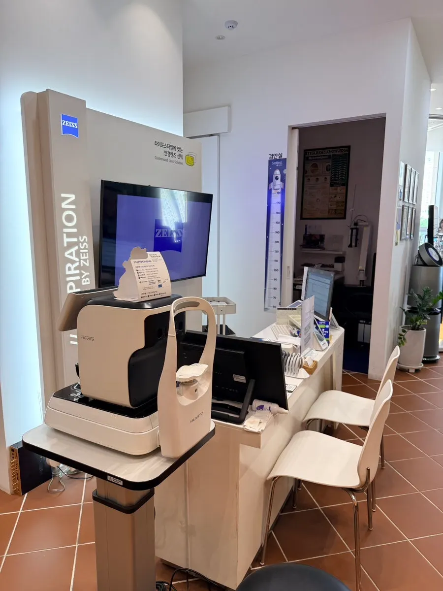 The exam room space where eye tests take place